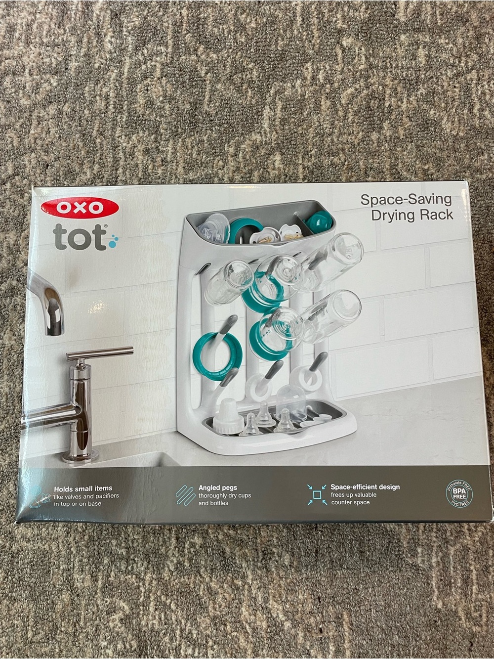 OXO Tot White Drying Rack with grey Accents